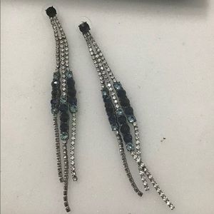 Bebe blue, bk & diamond earrings